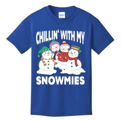 Chillin' With My Snowmies Christmas Snow Cool Gift Kids T-Shirt