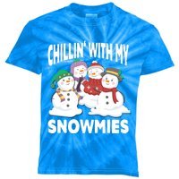 Chillin' With My Snowmies Christmas Snow Cool Gift Kids Tie-Dye T-Shirt