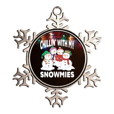 Chillin' With My Snowmies Christmas Snow Cool Gift Metallic Star Ornament