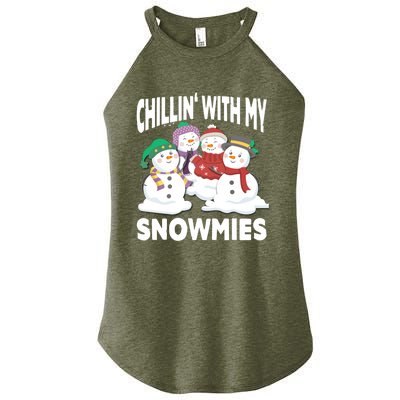 Chillin' With My Snowmies Christmas Snow Cool Gift Women's Perfect Tri Rocker Tank