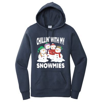 Chillin' With My Snowmies Christmas Snow Cool Gift Women's Pullover Hoodie