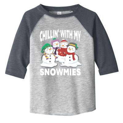 Chillin' With My Snowmies Christmas Snow Cool Gift Toddler Fine Jersey T-Shirt