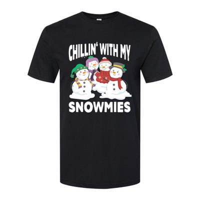 Chillin' With My Snowmies Christmas Snow Cool Gift Softstyle CVC T-Shirt