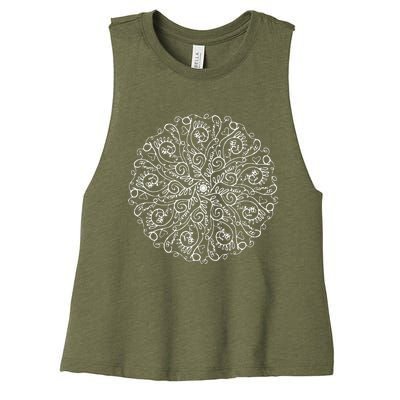 Curse Word Mandala Women's Racerback Cropped Tank