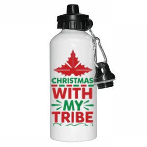 Christmas With My Tribe Aluminum Water Bottle