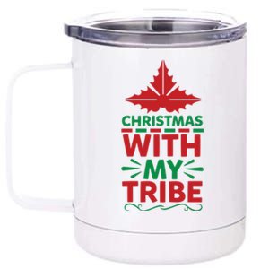 Christmas With My Tribe 12 oz Stainless Steel Tumbler Cup