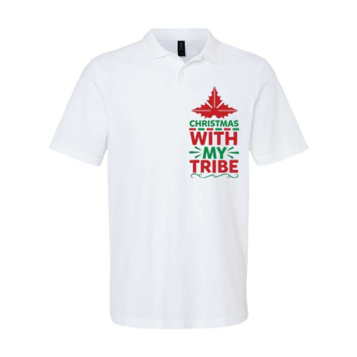 Christmas With My Tribe Softstyle Adult Sport Polo