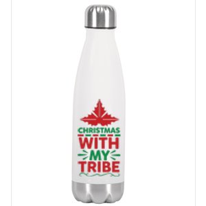 Christmas With My Tribe Stainless Steel Insulated Water Bottle