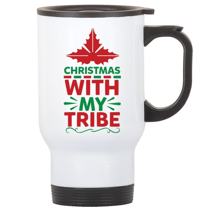 Christmas With My Tribe Stainless Steel Travel Mug