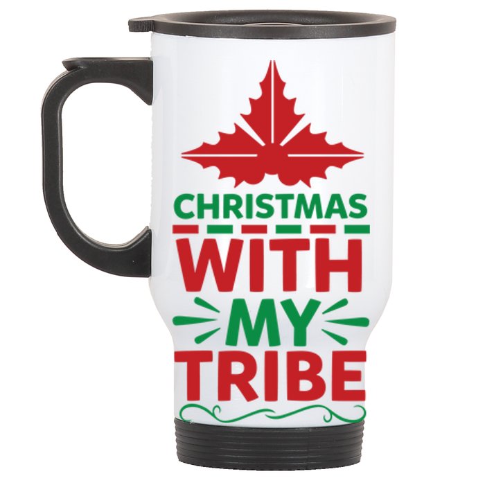 Christmas With My Tribe Stainless Steel Travel Mug