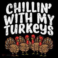 Chillin With My Turkeys Thanksgiving 7-Panel Snapback Hat