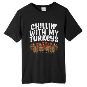 Chillin With My Turkeys Thanksgiving Tall Fusion ChromaSoft Performance T-Shirt