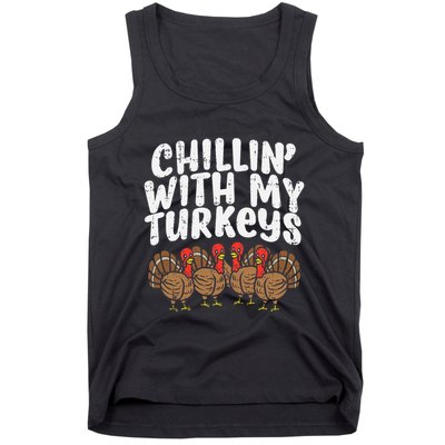 Chillin With My Turkeys Thanksgiving Tank Top