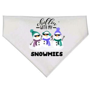 Chillin With My Snowmies Funny Christmas Pajamas Xmas Funny Gift USA-Made Doggie Bandana