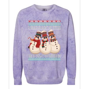 Chillin With My Snowmies Ugly Christmas Snow Cool Gift Gift Black Colorblast Crewneck Sweatshirt