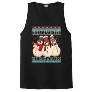 Chillin With My Snowmies Ugly Christmas Snow Cool Gift Gift Black PosiCharge Competitor Tank