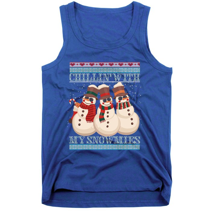 Chillin With My Snowmies Ugly Christmas Snow Cool Gift Gift Black Tank Top