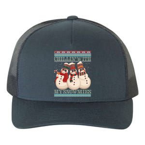 Chillin With My Snowmies Ugly Christmas Snow Cool Gift Gift Black Yupoong Adult 5-Panel Trucker Hat