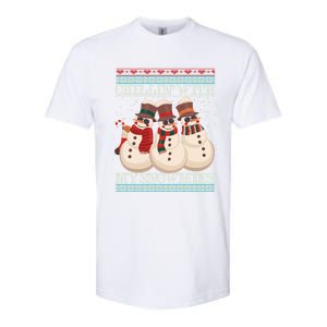 Chillin With My Snowmies Ugly Christmas Snow Cool Gift Gift Black Softstyle CVC T-Shirt