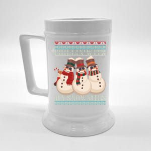 Chillin With My Snowmies Ugly Christmas Snow Cool Gift Gift Black Beer Stein