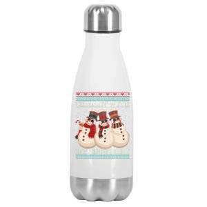 Chillin With My Snowmies Ugly Christmas Snow Cool Gift Gift Black Stainless Steel Insulated Water Bottle