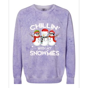 Chillin With My Snowmies Christmas Colorblast Crewneck Sweatshirt