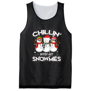 Chillin With My Snowmies Christmas Mesh Reversible Basketball Jersey Tank