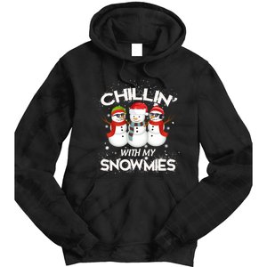 Chillin With My Snowmies Christmas Tie Dye Hoodie