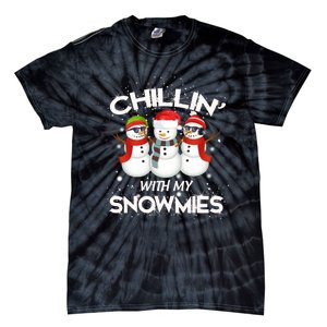 Chillin With My Snowmies Christmas Tie-Dye T-Shirt