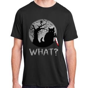 Cat What Murderous Black Cat With Knife Costume Halloween Adult ChromaSoft Performance T-Shirt