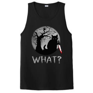 Cat What Murderous Black Cat With Knife Costume Halloween PosiCharge Competitor Tank