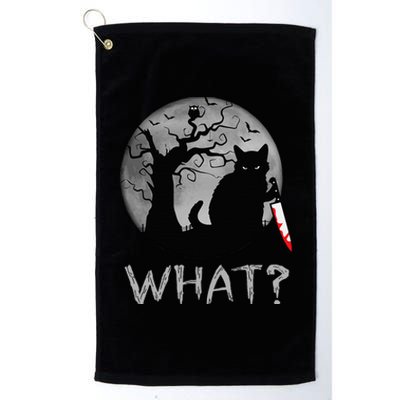 Cat What Murderous Black Cat With Knife Costume Halloween Platinum Collection Golf Towel