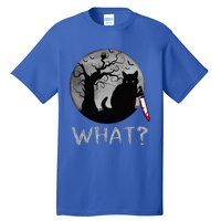 Cat What Murderous Black Cat With Knife Costume Halloween Tall T-Shirt