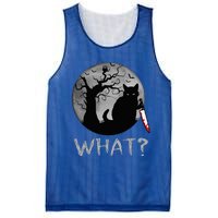 Cat What Murderous Black Cat With Knife Costume Halloween Mesh Reversible Basketball Jersey Tank