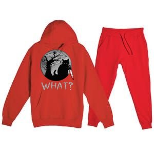 Cat What Murderous Black Cat With Knife Costume Halloween Premium Hooded Sweatsuit Set