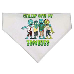 Chillin With My Zombies Halloween Funny USA-Made Doggie Bandana