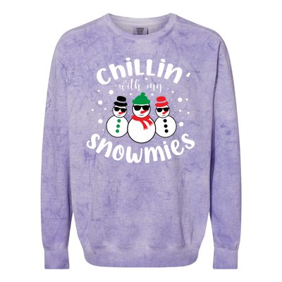 Chillin With My Snowmies Colorblast Crewneck Sweatshirt