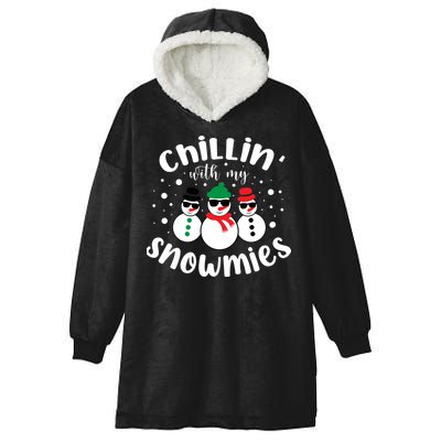 Chillin With My Snowmies Hooded Wearable Blanket