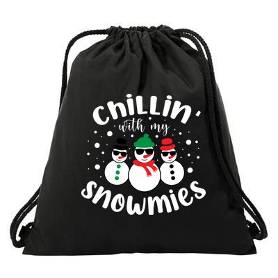 Chillin With My Snowmies Drawstring Bag