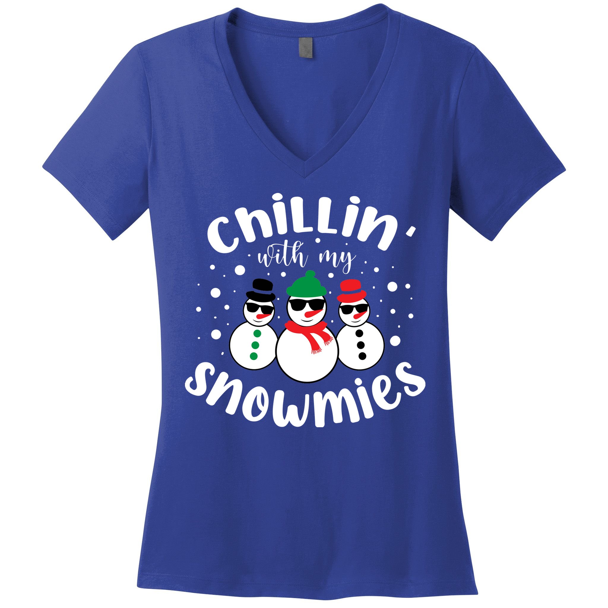 Chillin With My Snowmies Women's V-Neck T-Shirt