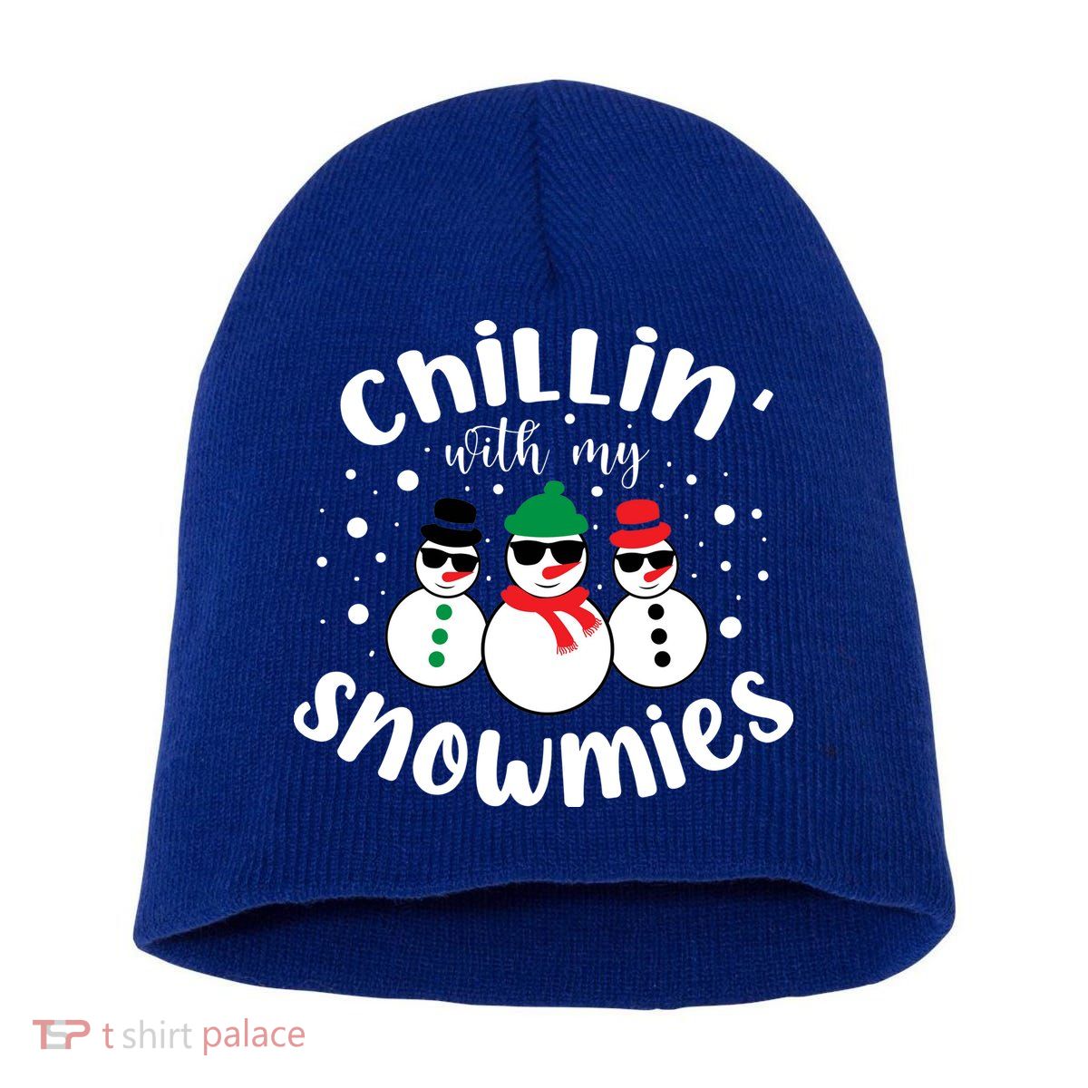 Chillin With My Snowmies Short Acrylic Beanie