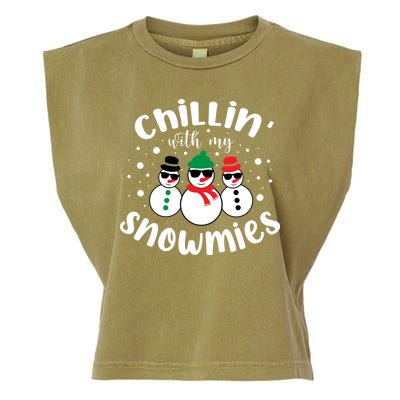 Chillin With My Snowmies Garment-Dyed Women's Muscle Tee