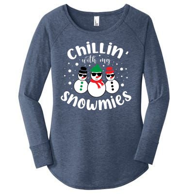 Chillin With My Snowmies Women's Perfect Tri Tunic Long Sleeve Shirt