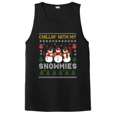 Chillin With My Snowmies Ugly Christmas Sweater Snow Gift PosiCharge Competitor Tank