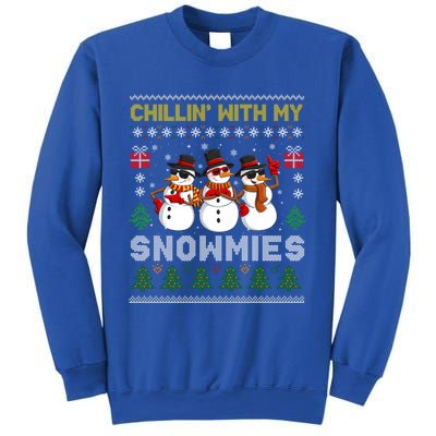 Chillin With My Snowmies Ugly Christmas Sweater Snow Gift Sweatshirt