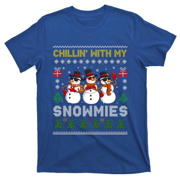 Chillin With My Snowmies Ugly Christmas Sweater Snow Gift T-Shirt