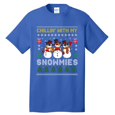 Chillin With My Snowmies Ugly Christmas Sweater Snow Gift Tall T-Shirt