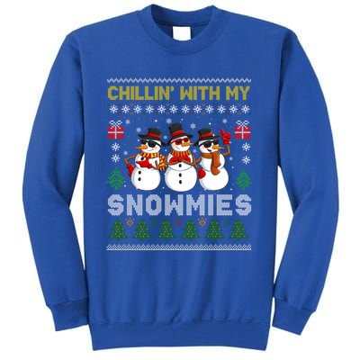 Chillin With My Snowmies Ugly Christmas Sweater Snow Gift Tall Sweatshirt