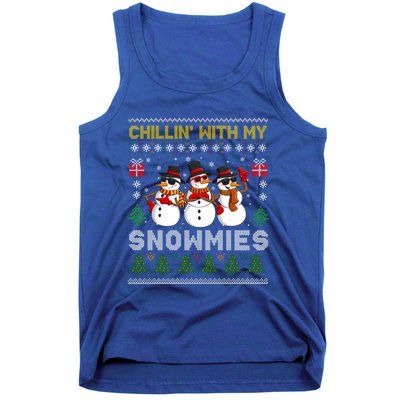 Chillin With My Snowmies Ugly Christmas Sweater Snow Gift Tank Top