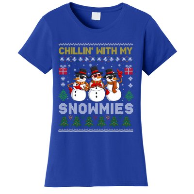 Chillin With My Snowmies Ugly Christmas Sweater Snow Gift Women's T-Shirt